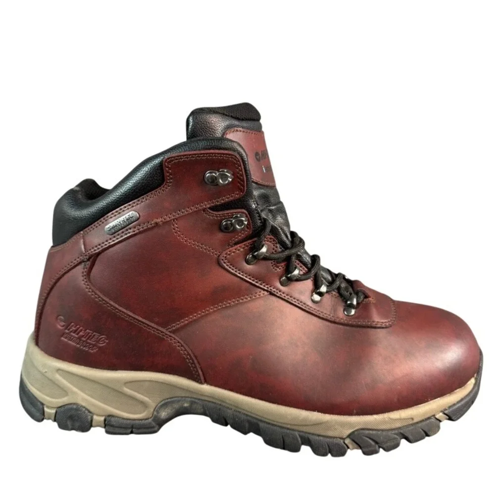 Hi-Tec Bandera II Waterproof Hiking Boots Mens 14 Burgundy Leather i-shield